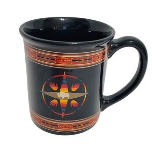 Pendleton Black Mug Native American Style Buffalo Compass Design 18oz Large
